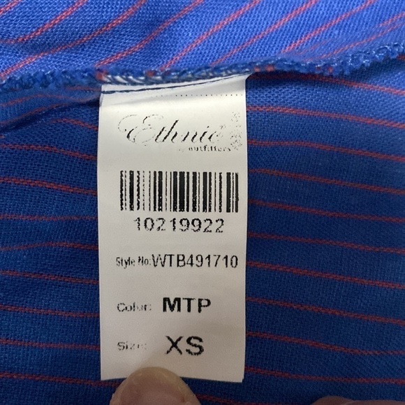 Ethnic by Outfitters Fusion Tunic Dress blue with tassels Sz XS/ S - Picture 11 of 13